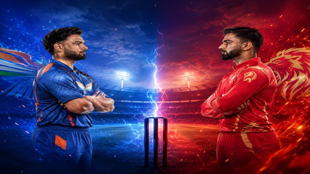 Lucknow Super Giants captain Rishabh Pant and Punjab Kings skipper Shreyas Iyer in action during IPL 2026 Match 68 at Ekana Stadium