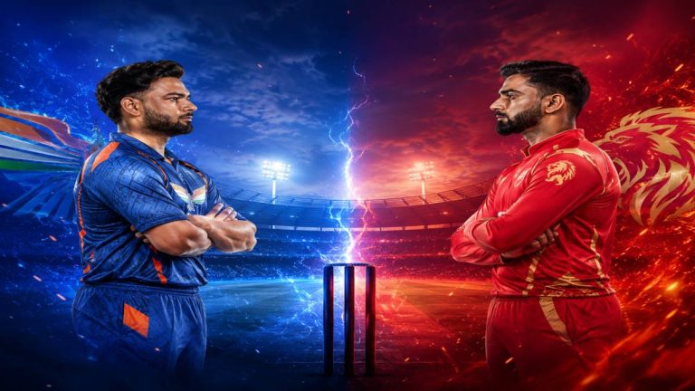 Lucknow Super Giants captain Rishabh Pant and Punjab Kings skipper Shreyas Iyer in action during IPL 2026 Match 68 at Ekana Stadium