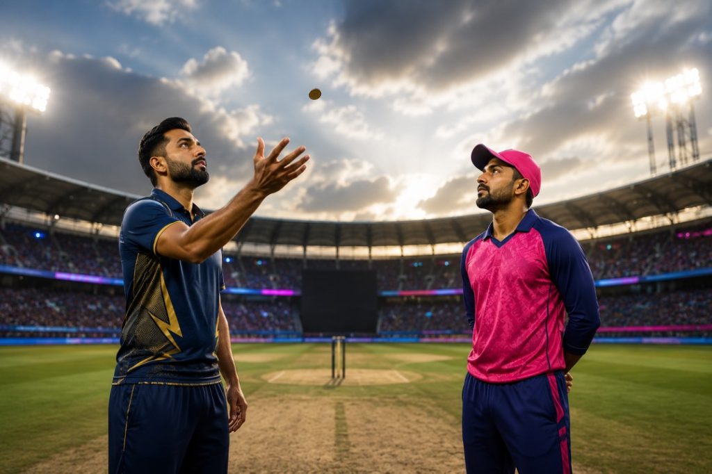 Shubman Gill and Yashasvi Jaiswal waiting for the coin toss at Maharaja Yadavindra Singh PCA Stadium.